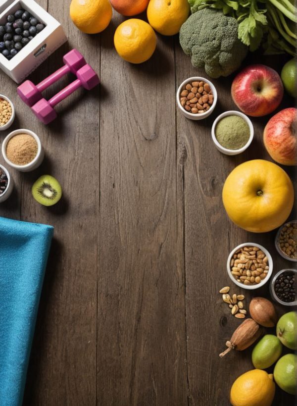 a green working space with laptop, notes, plants, computer